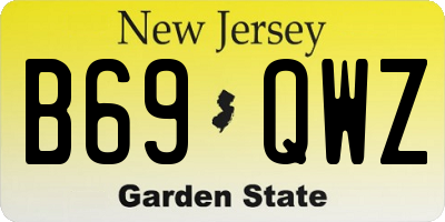 NJ license plate B69QWZ