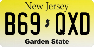 NJ license plate B69QXD