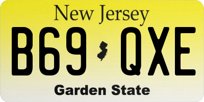 NJ license plate B69QXE