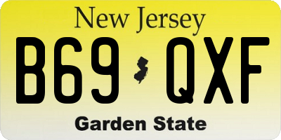 NJ license plate B69QXF