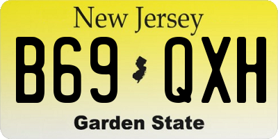 NJ license plate B69QXH
