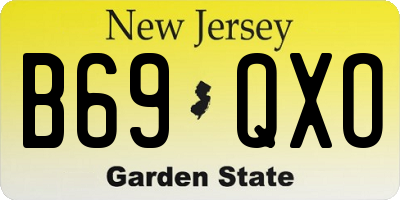 NJ license plate B69QXO