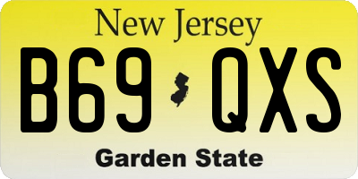NJ license plate B69QXS