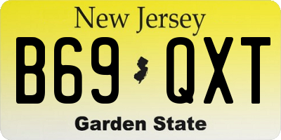 NJ license plate B69QXT