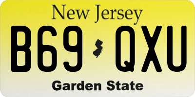 NJ license plate B69QXU