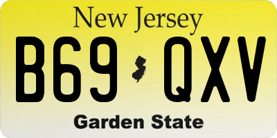 NJ license plate B69QXV