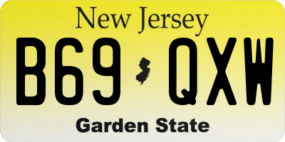 NJ license plate B69QXW