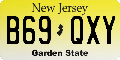 NJ license plate B69QXY