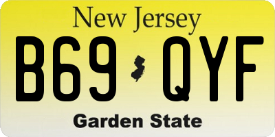 NJ license plate B69QYF