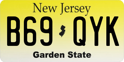 NJ license plate B69QYK