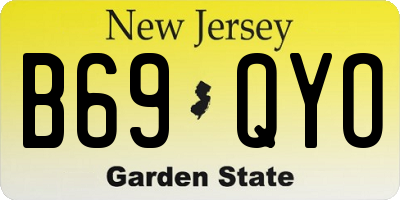 NJ license plate B69QYO