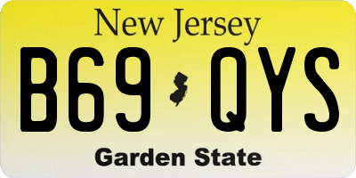NJ license plate B69QYS