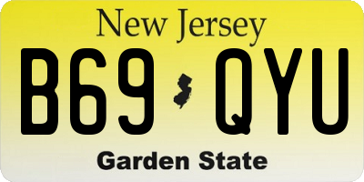 NJ license plate B69QYU