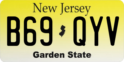 NJ license plate B69QYV