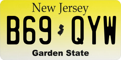 NJ license plate B69QYW