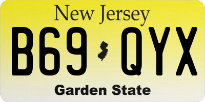 NJ license plate B69QYX