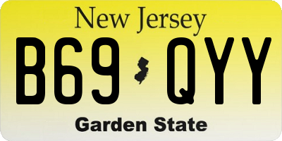 NJ license plate B69QYY