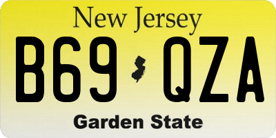 NJ license plate B69QZA