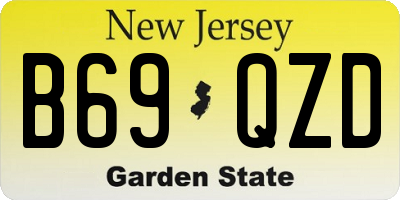 NJ license plate B69QZD