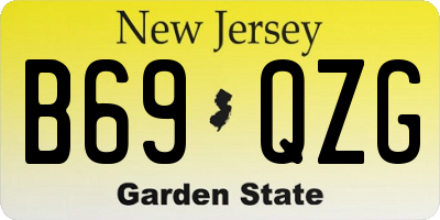 NJ license plate B69QZG