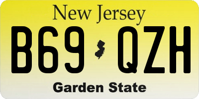 NJ license plate B69QZH
