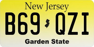 NJ license plate B69QZI