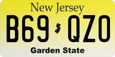 NJ license plate B69QZO
