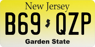 NJ license plate B69QZP