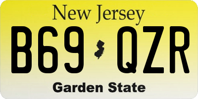 NJ license plate B69QZR