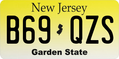 NJ license plate B69QZS