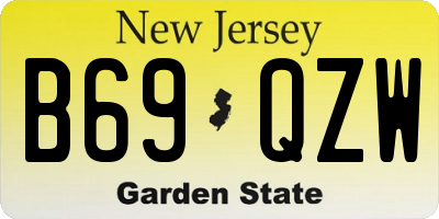 NJ license plate B69QZW