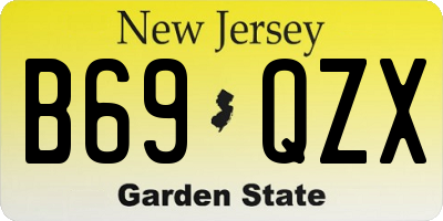NJ license plate B69QZX