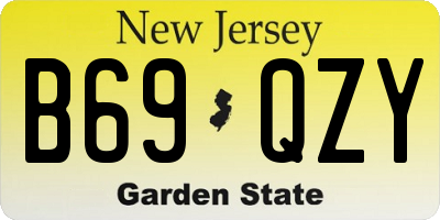 NJ license plate B69QZY