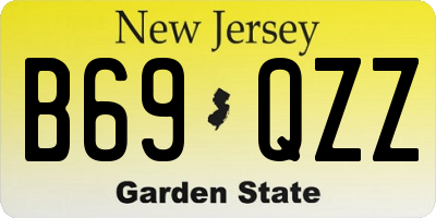 NJ license plate B69QZZ