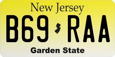 NJ license plate B69RAA