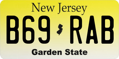 NJ license plate B69RAB