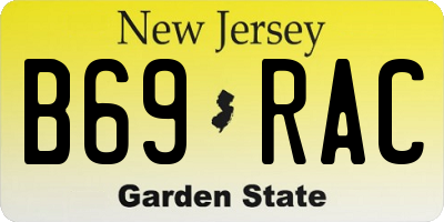 NJ license plate B69RAC