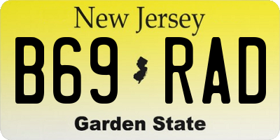 NJ license plate B69RAD