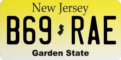 NJ license plate B69RAE