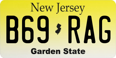 NJ license plate B69RAG