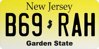 NJ license plate B69RAH