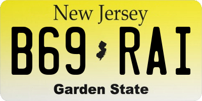NJ license plate B69RAI