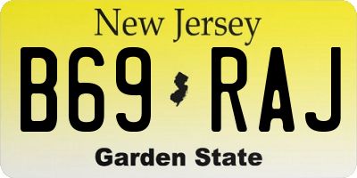 NJ license plate B69RAJ