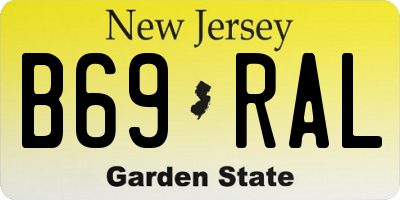 NJ license plate B69RAL
