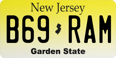 NJ license plate B69RAM