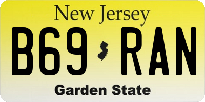 NJ license plate B69RAN