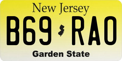 NJ license plate B69RAO
