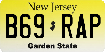 NJ license plate B69RAP