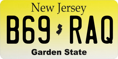 NJ license plate B69RAQ