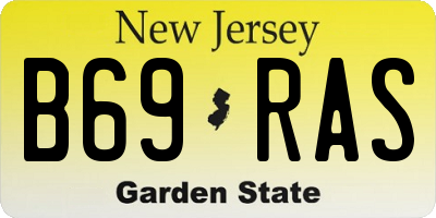 NJ license plate B69RAS
